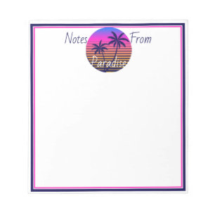 Retro zonsondergang Paradijs Notitieblok