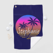 Retro zonsondergang Persoonlijk Golfhanddoek (Insitu)