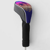 Retro zonsondergang Persoonlijk Golfheadcover (Schuin)