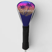 Retro zonsondergang Persoonlijk Golfheadcover (Voorkant)