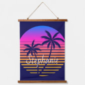 Retro zonsondergang Persoonlijk    Hangend Wandkleed (Voorkant)
