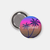 Retro zonsondergang Persoonlijk Magneet (Voorkant / Achterkant)
