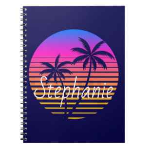 Retro zonsondergang Persoonlijk  Notitieboek