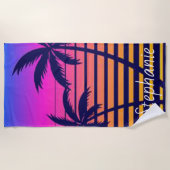 Retro zonsondergang Persoonlijk  Strandlaken (Voorkant)