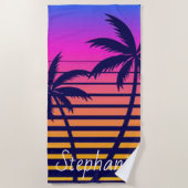 Retro zonsondergang Persoonlijk  Strandlaken (Voorkant)