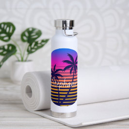Retro zonsondergang Persoonlijk  Waterfles