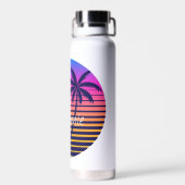 Retro zonsondergang Persoonlijk Waterfles (Achterkant)