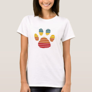 Retro zonsondergang pootafdruk T-shirt