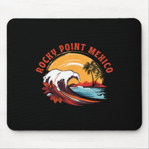 Retro Zonsondergang Rocky Point Mexico Zomer Surfe Muismat