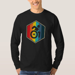 Retro zonsondergang rolstoel gebonden persoon t-shirt