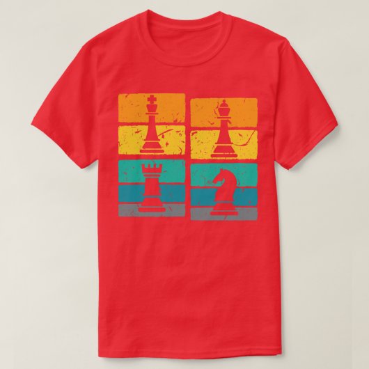 Retro Zonsondergang Schaak T-shirt (Design voorkant)