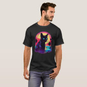Retro Zonsondergang Siamese Kat T-shirt (Voorkant volledig)