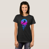  retro zonsondergang skiën t-shirt (Voorkant volledig)