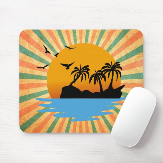 Retro zonsondergang Sky on Fire Muismat (Met muis)