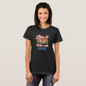 Retro Zonsondergang Slogan Met Abseilen T-shirt (Voorkant volledig)