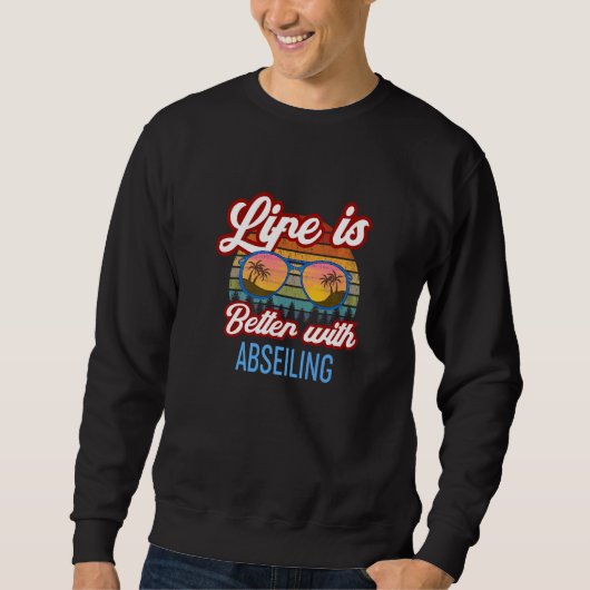 Retro Zonsondergang Slogan Met Abseilen Trui (Voorkant)