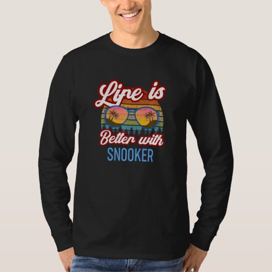 Retro Zonsondergang Slogan Met Snooker T-shirt (Voorkant)