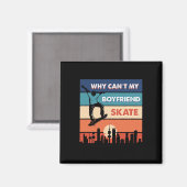 Retro Zonsondergang Stad Skater Magneet (Voorkant / Achterkant)