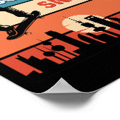 Retro Zonsondergang Stad Skater Poster (Hoek)