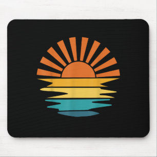 Retro Zonsondergang Stralen Golf Vintage Retro Zon Muismat