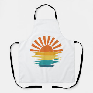 Retro Zonsondergang Stralen Golf Vintage Retro Zon Schort
