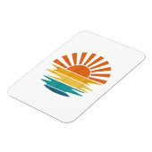 Retro Zonsondergang Stralen Golvende Retro Zonnes Magneet (Linkerzijde)