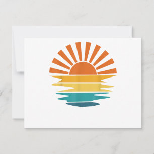 Retro Zonsondergang Stralen Golvende  Retro Zonnes Save The Date