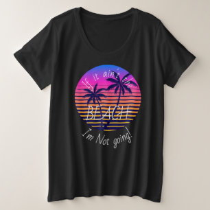 Retro zonsondergang strand Plus Size T-Shirt