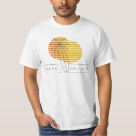 Retro Zonsondergang Surfplank Minimalistisch Zout  T-shirt