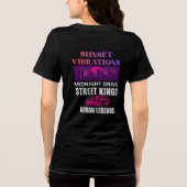 Retro Zonsondergang Trillingen Tri-Blend Shirt (Achterkant)