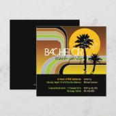 Retro Zonsondergang Tropische Palmboom Bachelorfee Kaart (Voorkant / Achterkant)