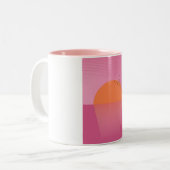 Retro Zonsondergang Tweekleurige Koffiemok (Voorkant links)