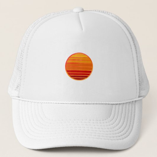 Retro Zonsondergang Vibes Esthetiek Trucker Pet (Voorkant)