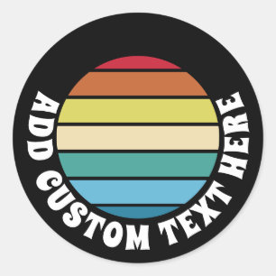 Retro Zonsondergang Vintage 70s Sfeer - Aangepaste Ronde Sticker