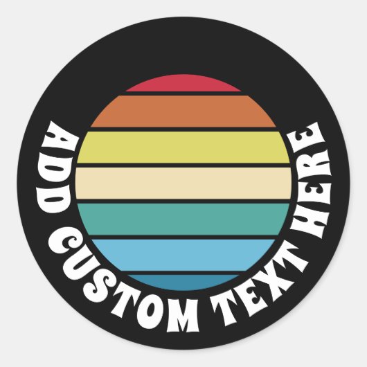 Retro Zonsondergang Vintage 70s Sfeer - Aangepaste Ronde Sticker (Voorkant)