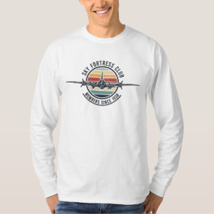 Retro Zonsondergang Vintage B-17 Luchtvaart T-shirt