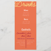 Retro Zonsondergang Vintage Eten En Drinken Petit  Menu (Achterkant)