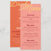 Retro Zonsondergang Vintage Eten En Drinken Petit  Menu (Voorkant / Achterkant)