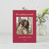 Retro Zonsondergang Vintage Save The Date Kaart (Staand voorkant)