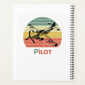  Retro Zonsondergang & Vliegtuig, Monogrammed Eenv Planner (Achterkant)