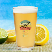  Retro Zonsondergang, Vliegtuigpiloot, Cool Aviati Glas