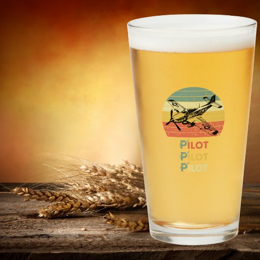 Retro Zonsondergang, Vliegtuigpiloot, Cool Aviati Glas