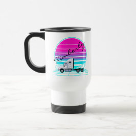 Retro Zonsondergang Vrachtwagen Reisbeker