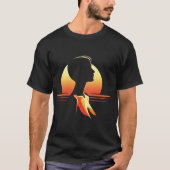 Retro zonsondergang vrouw silhouet t-shirt (Voorkant)