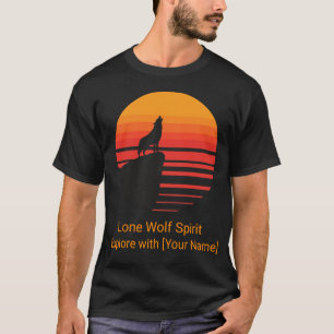 Retro Zonsondergang Wolf Huilend Persoonlijk T-shirt