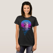 retro zonsondergang wolf t-shirt (Voorkant volledig)