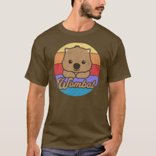 Retro Zonsondergang Wombat T-shirt