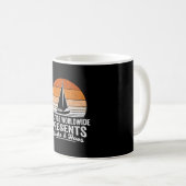 Retro zonsondergang zeilboot grappige boottocht ze koffiemok (Voorkant rechts)
