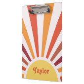 Retro Zonsondergang Zonnestralen Gepersonaliseerde Klembord (Links)