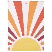 Retro Zonsondergang Zonnestralen Gepersonaliseerde Klembord (Achterkant)